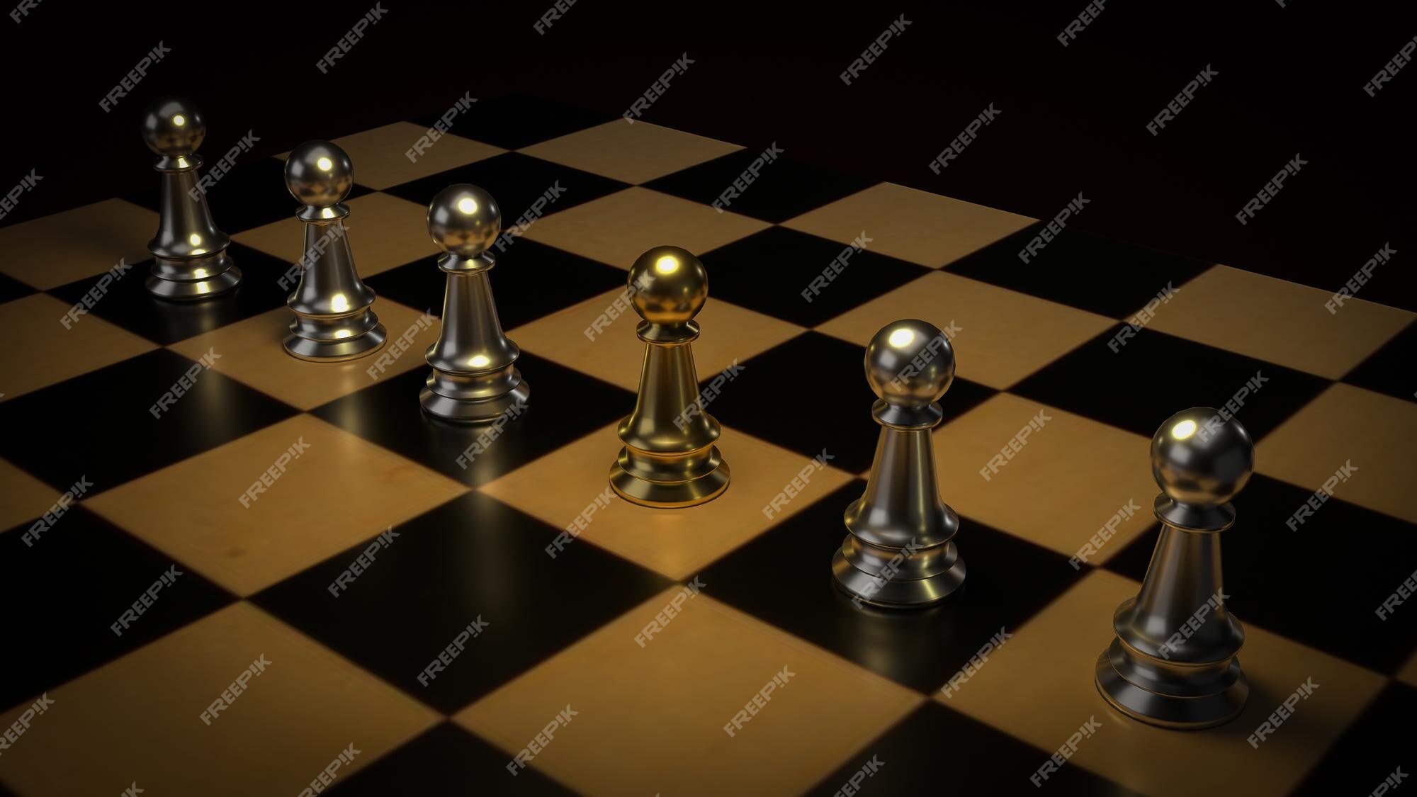 Premium Photo  The gold chess and silver chess for business concept 3d  rendering