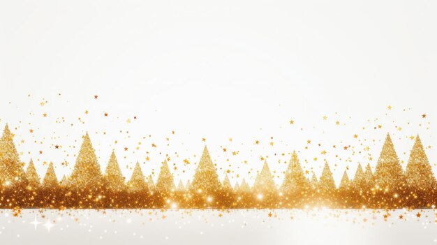 Photo gold christmas tree on bokeh background by ai generative