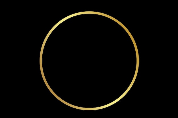 gold circle frame bokeh on black background