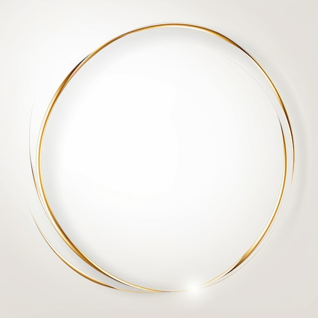 Photo a gold circle frame on a white background