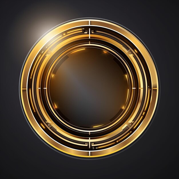 Photo a gold circle illustration