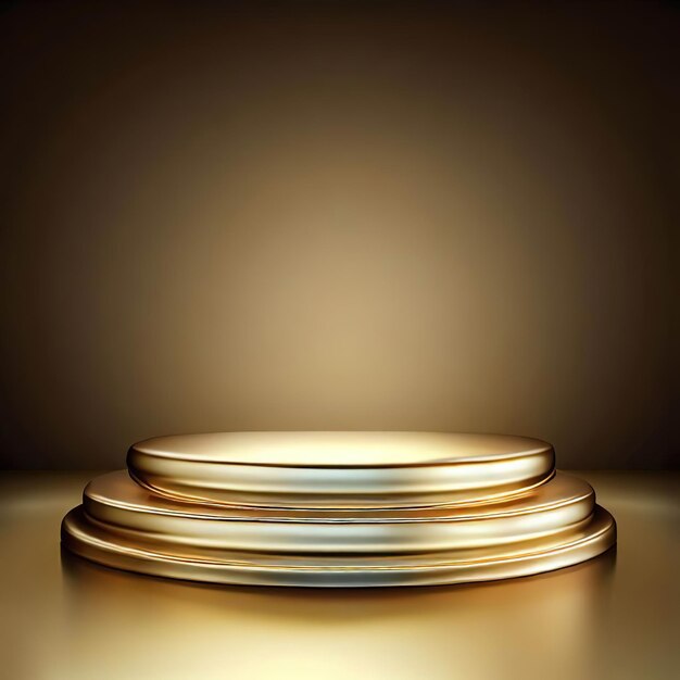 Gold Circle pedestal in eleglance luxuary for product presentation AI generated