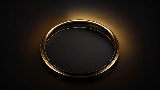 Foto un cerchio dorato con uno sfondo scuro