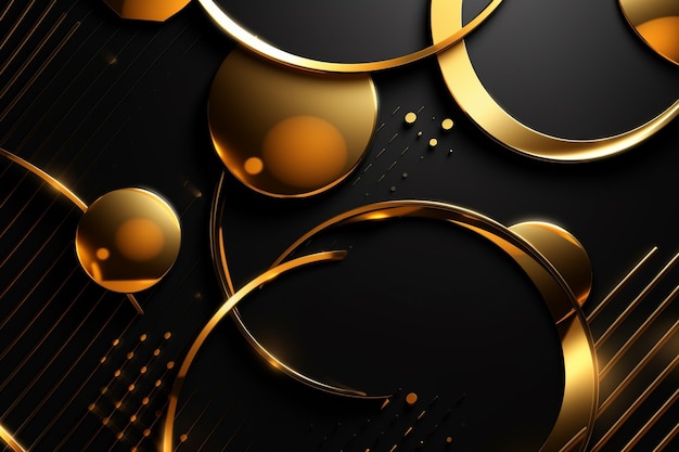 Gold circles on a black background