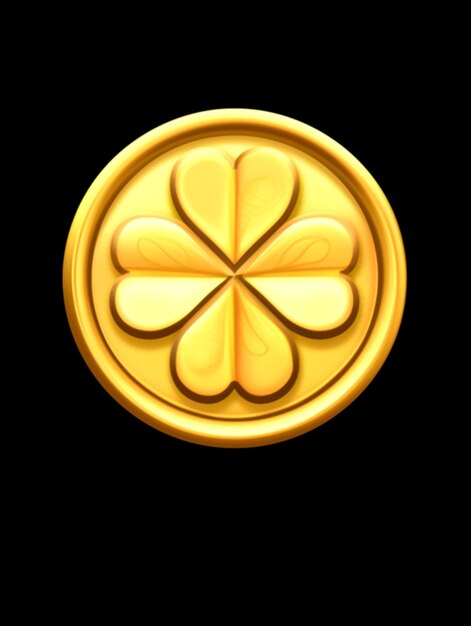 gold clover on a black background generative ai