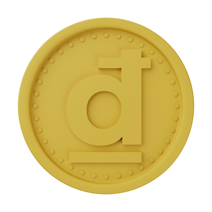 Photo gold coin dong 3d illustration isolated in white background