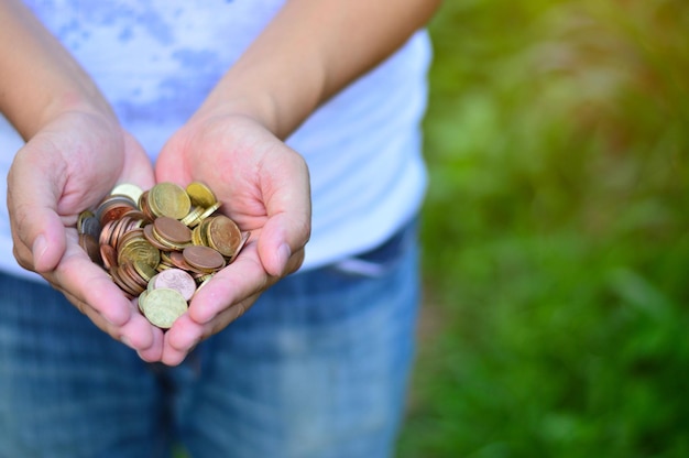 gold coin on hand