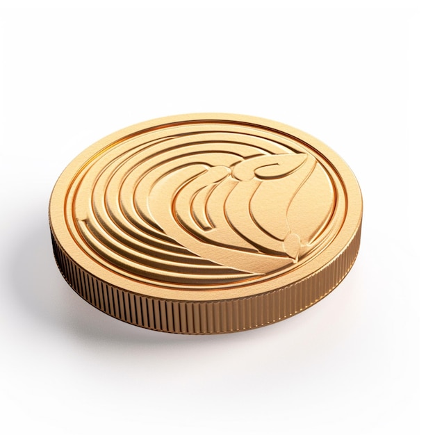 Фото Золотая монета изолирована на белом фоне 3d