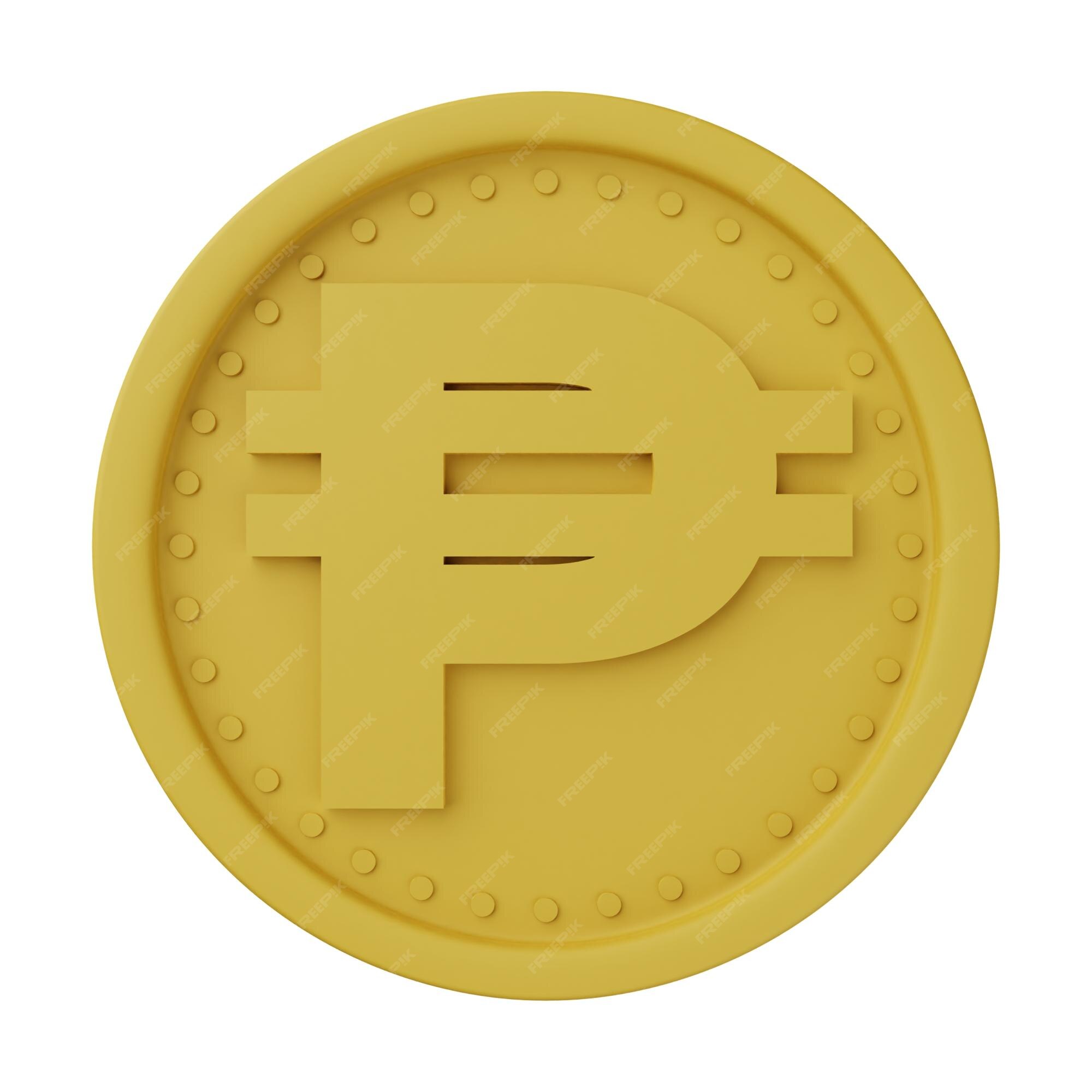 Premium Photo | Gold coin peso 3d illustration isolated in white background