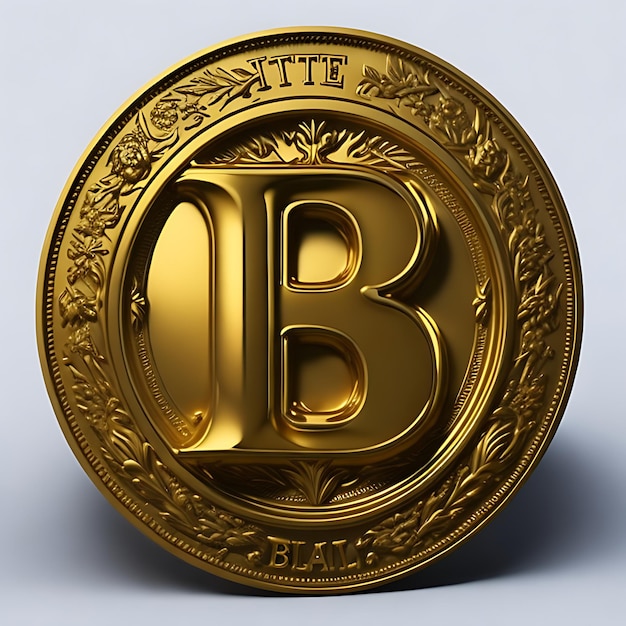 A gold coin with the letter b on itTwo gold coins with the letters b and b on them