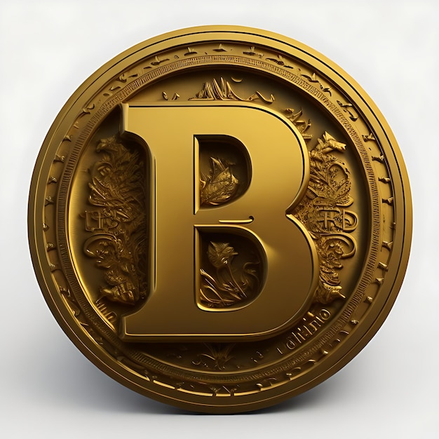 A gold coin with the letter b on itTwo gold coins with the letters b and b on them