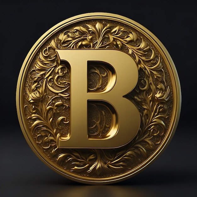 A gold coin with the letter b on itTwo gold coins with the letters b and b on them