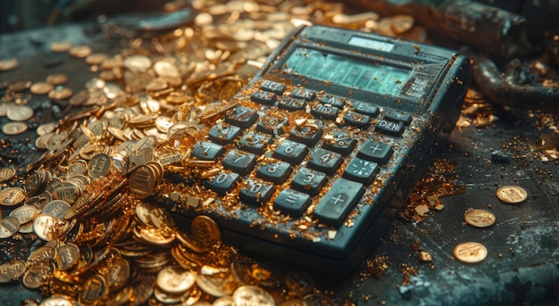 gold coins on a dark background