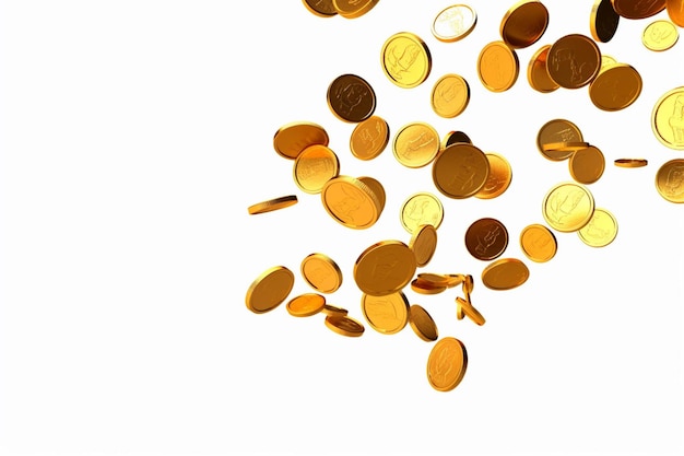 Gold coins falling from the sky