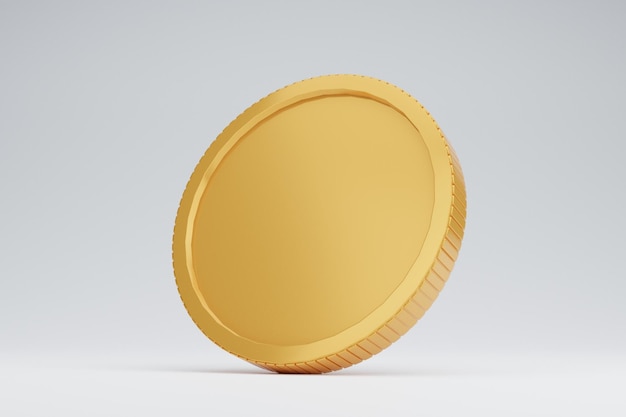 Золотые монеты на изолированном белом фонецифровой кошелек Покупки мобильных приложениймонеты Кэшбэк и банковское делоЭкономия денегпустое пространство для копированияИзолировать фон3D рендеринг иллюстрации