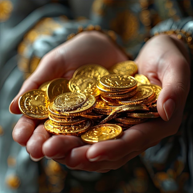 Gold Coins Money Passed Served Hand Background Images Hd Wallpapers