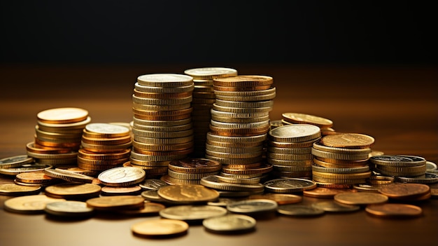 gold coins A pile of Coins on a white background