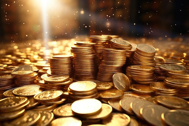 Gold coins symbolize savings economy investment and wealth