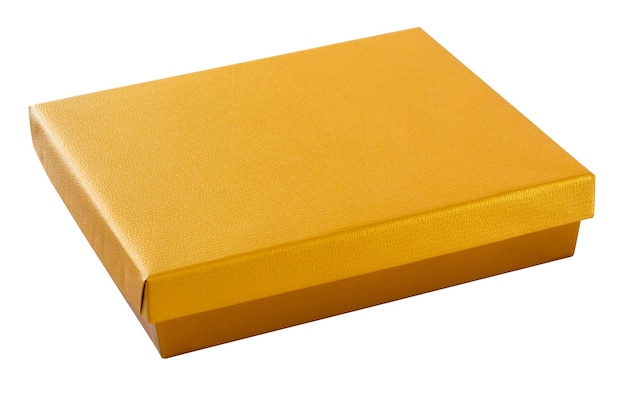 Gold color box with clipping path