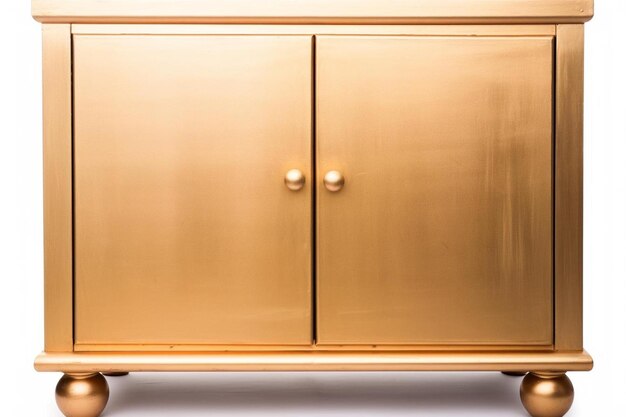 a gold colored cabinet with a knob on it