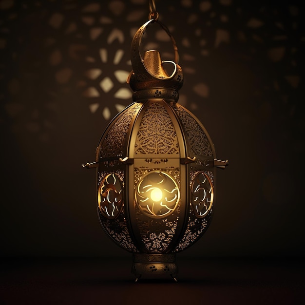 A gold colored lamp with the word " al - ou " on it