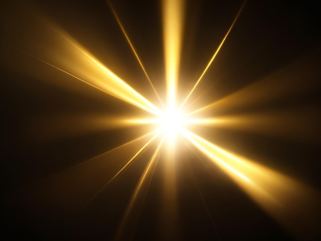 Gold colorful lens flare glowing in background