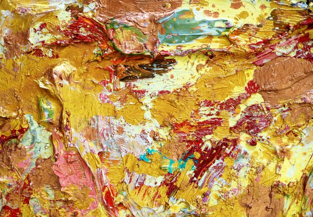 Gold colorful oil paint background and textured.