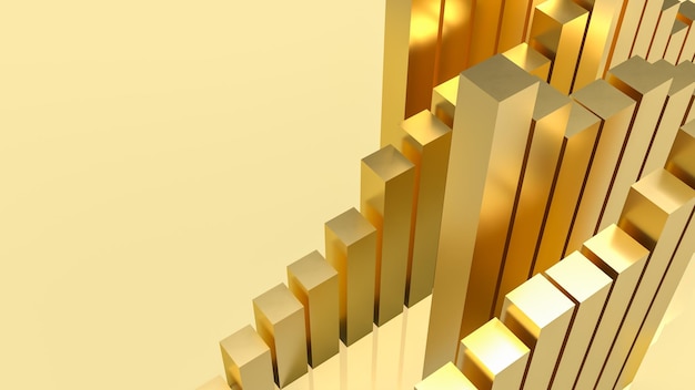 The gold column for abstract background  3d rendering