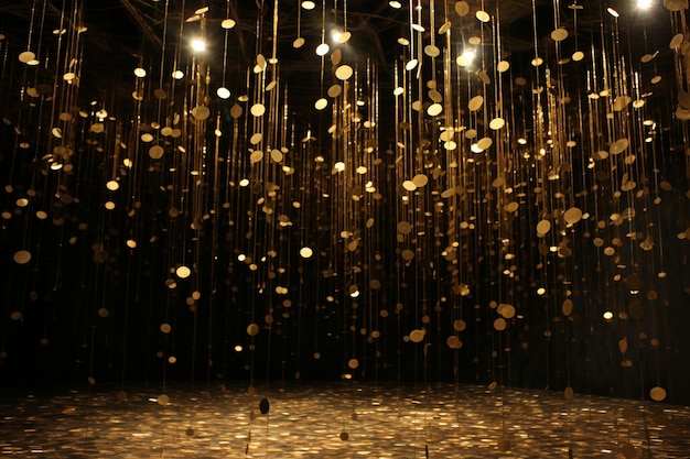 Gold confetti shower magic