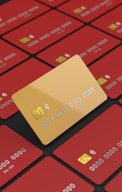 Gold credit card a 3d business concept