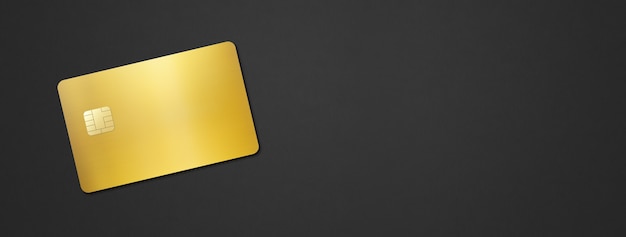 Gold credit card template on black