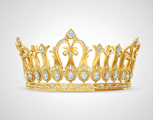 золотая корона с голубыми камнями
