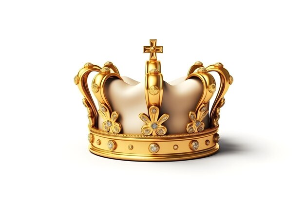 Photo a gold crown with diamonds and a cross