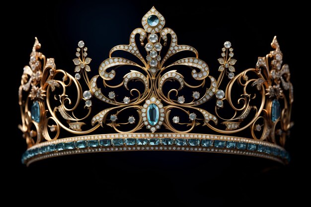 a gold crown with diamonds and diamonds on it