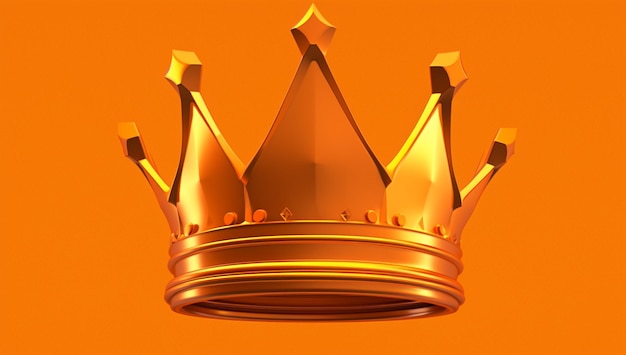 A gold crown with the word king on it