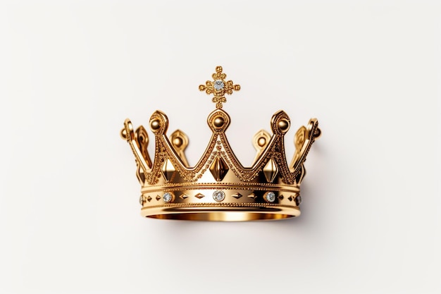 A gold crown with the word king on it