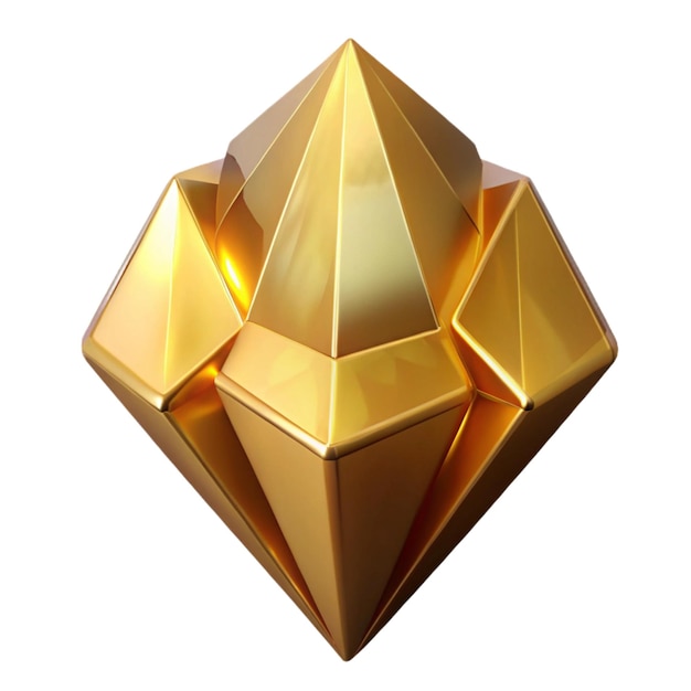 gold crystal isolated on transparent background