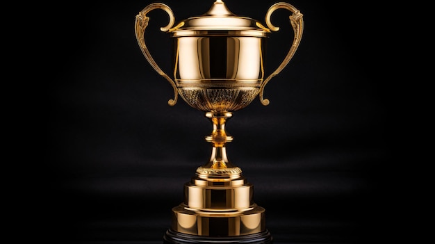 Gold cup trophy isolated on white background