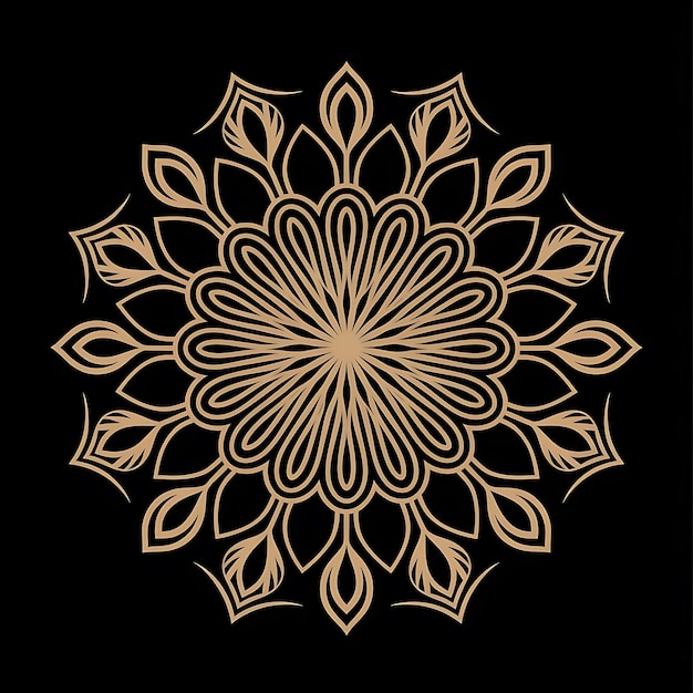 a gold design that is on a black background