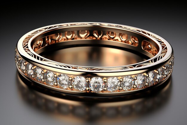 Photo gold diamond eternity band