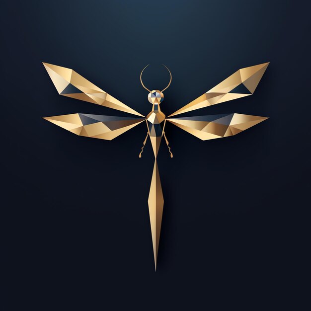 Photo a gold dragonfly with wings