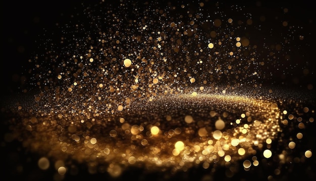 Gold dust on a black background