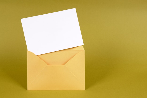 Gold envelope with blank message card