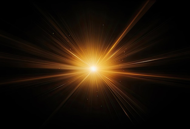 Photo gold exploding lights glowing light burst sun rays effect