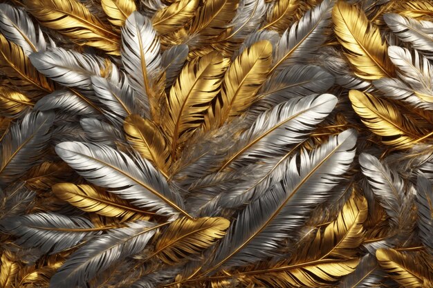 Gold Feather Background Luxury Feather Wallpaper Golden Feathers Background Feather Texture Feathers Background AI Generative