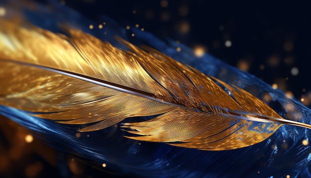 Photo a gold feather luxury background