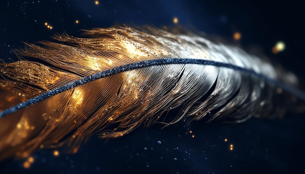 A gold feather luxury background