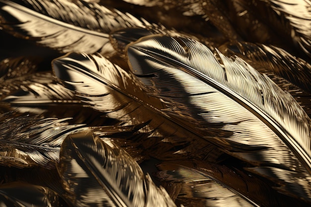 Gold feathers background Generate AI