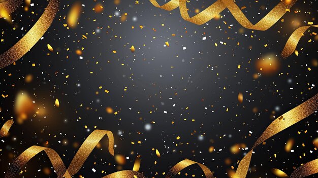 Photo gold festive confetti background