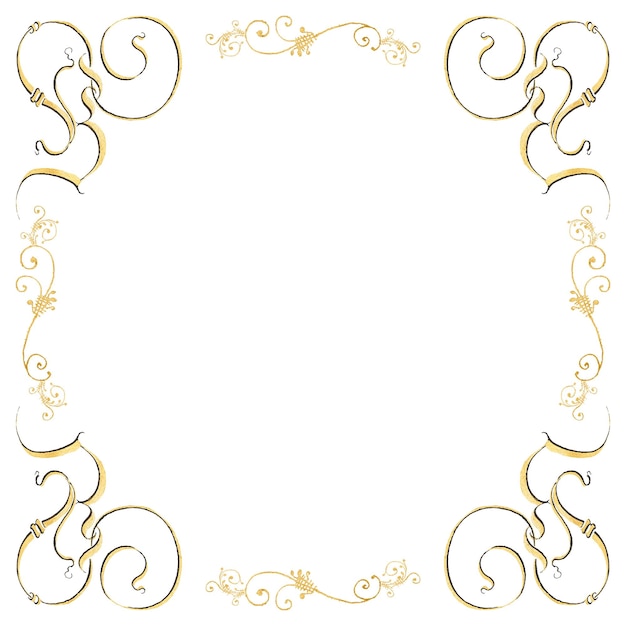 金色のフィリグレーのフレームの境界 png